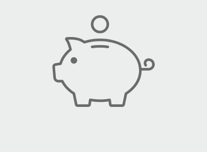 grey graphic of piggy bank and a coin dropping in